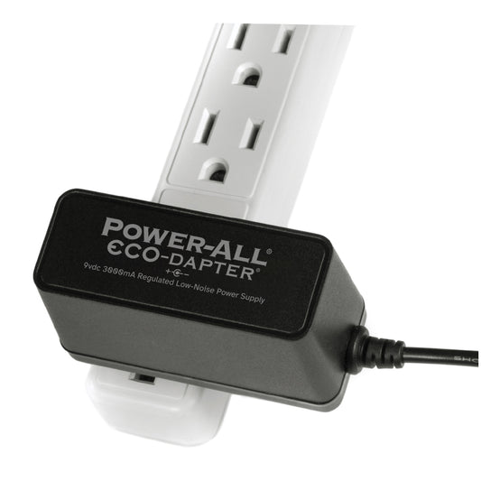 Power-All ECO-Dapter 3000mA 9vdc Power Supply for Guitar Effect Pedals plugged into one spot on extension cable