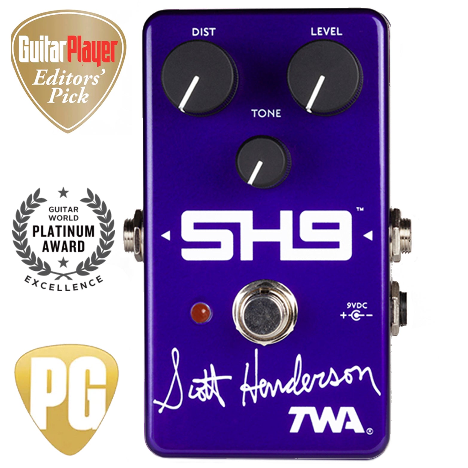 distortion pedal guitar TWA SH9 Scott Henderson Signature Distortion Effects Pedal, Green Font