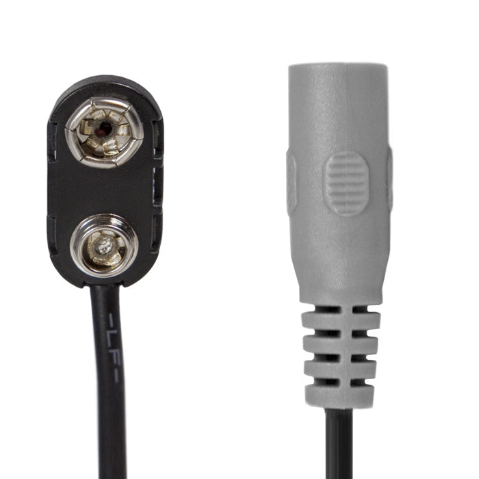 Power-All Cable Grey 9v Battery Snap to 5.5mm pedal power