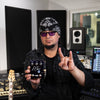 Roy Z with his TWA Chemical Z Dual Overdrive pedal he designed in collaboration with Susumu Tamura,  Godlyke, Inc. and TWA and is based around the Maxon Apex808 and OD808X overdrive extreme.