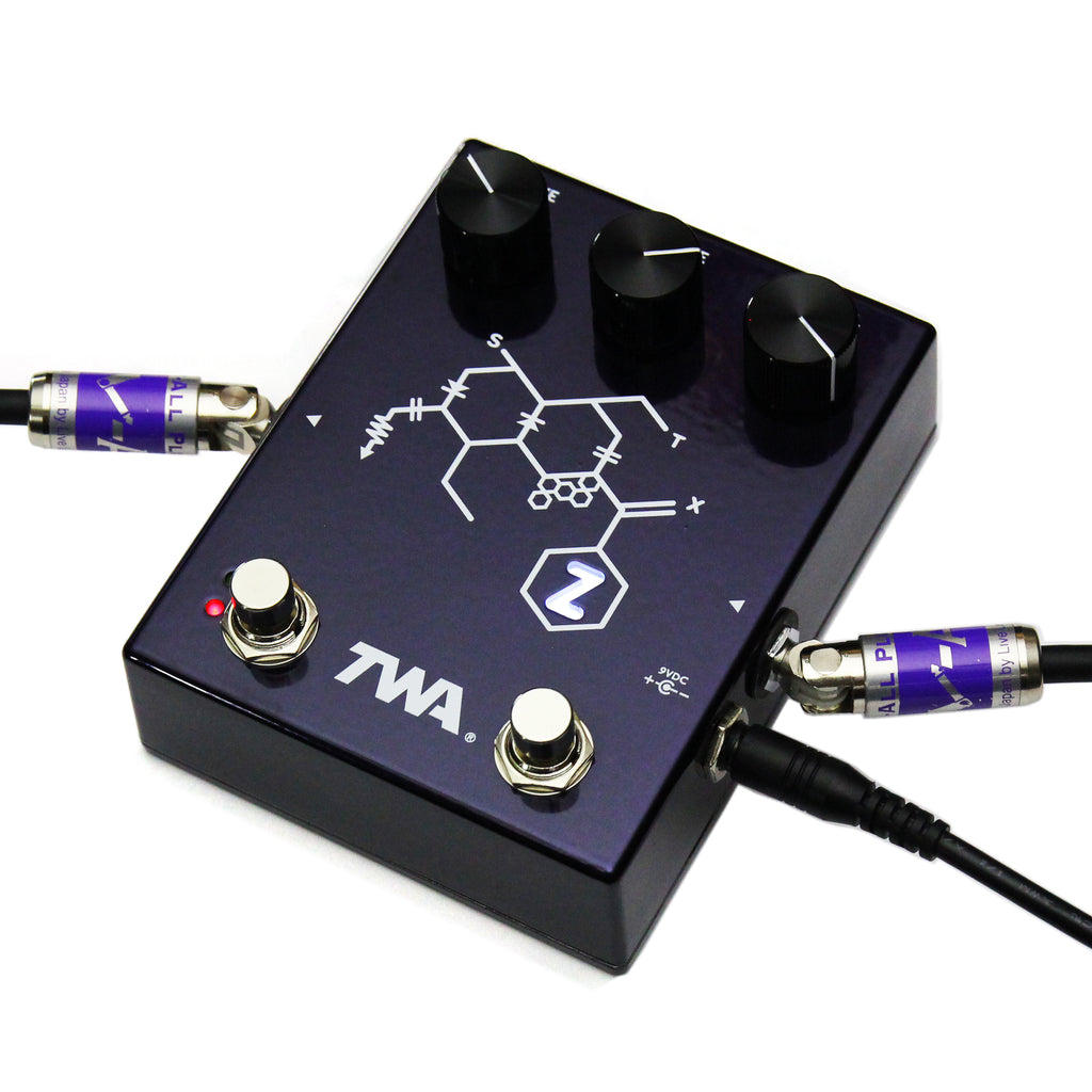 The TWA Chemical Z Dual Overdrive pedal designed in collaboration with Susumu Tamura, Roy Z, Godlyke, Inc. and TWA and is based around the Maxon Apex808 and OD808X overdrive extreme