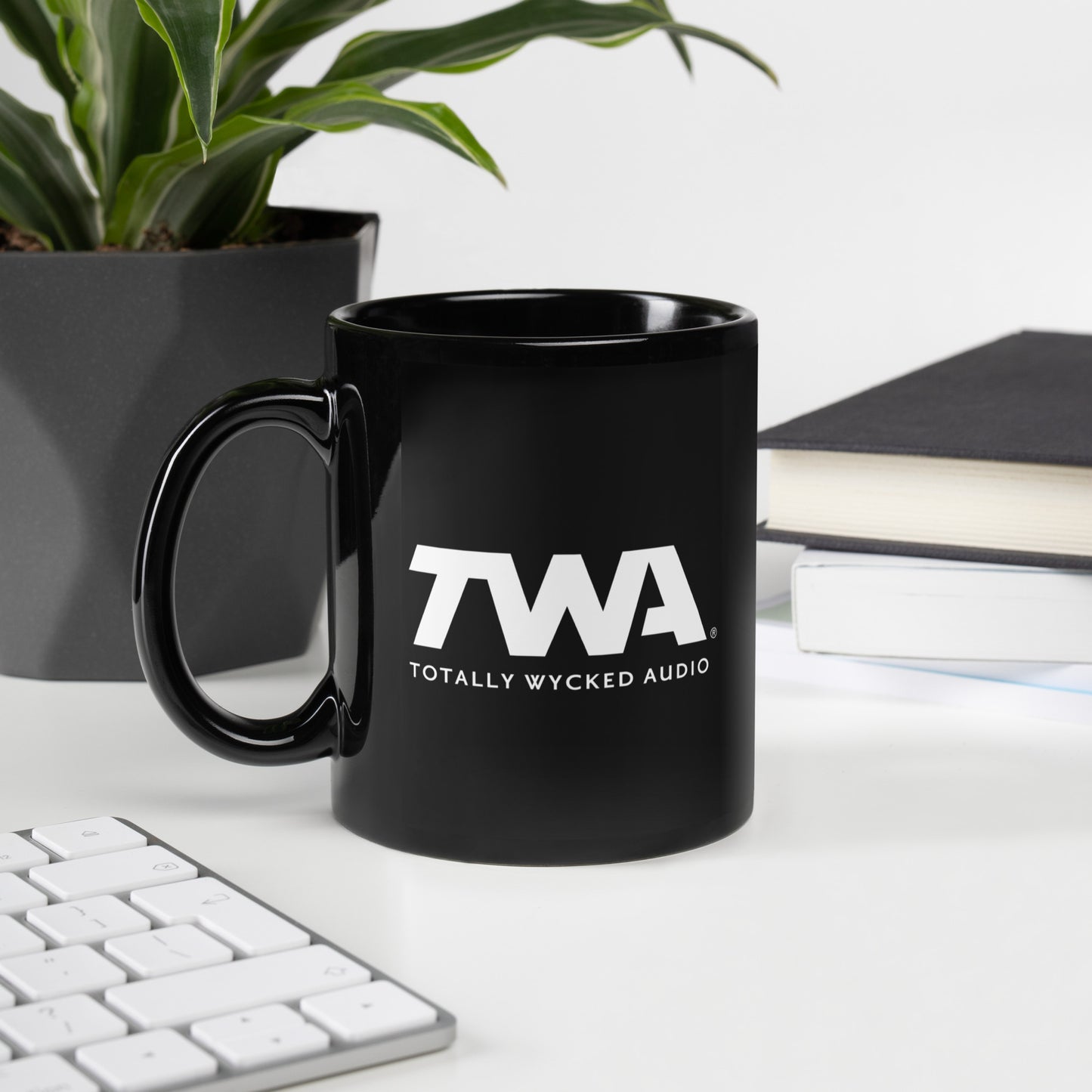 TWA Black Glossy Coffee Mug