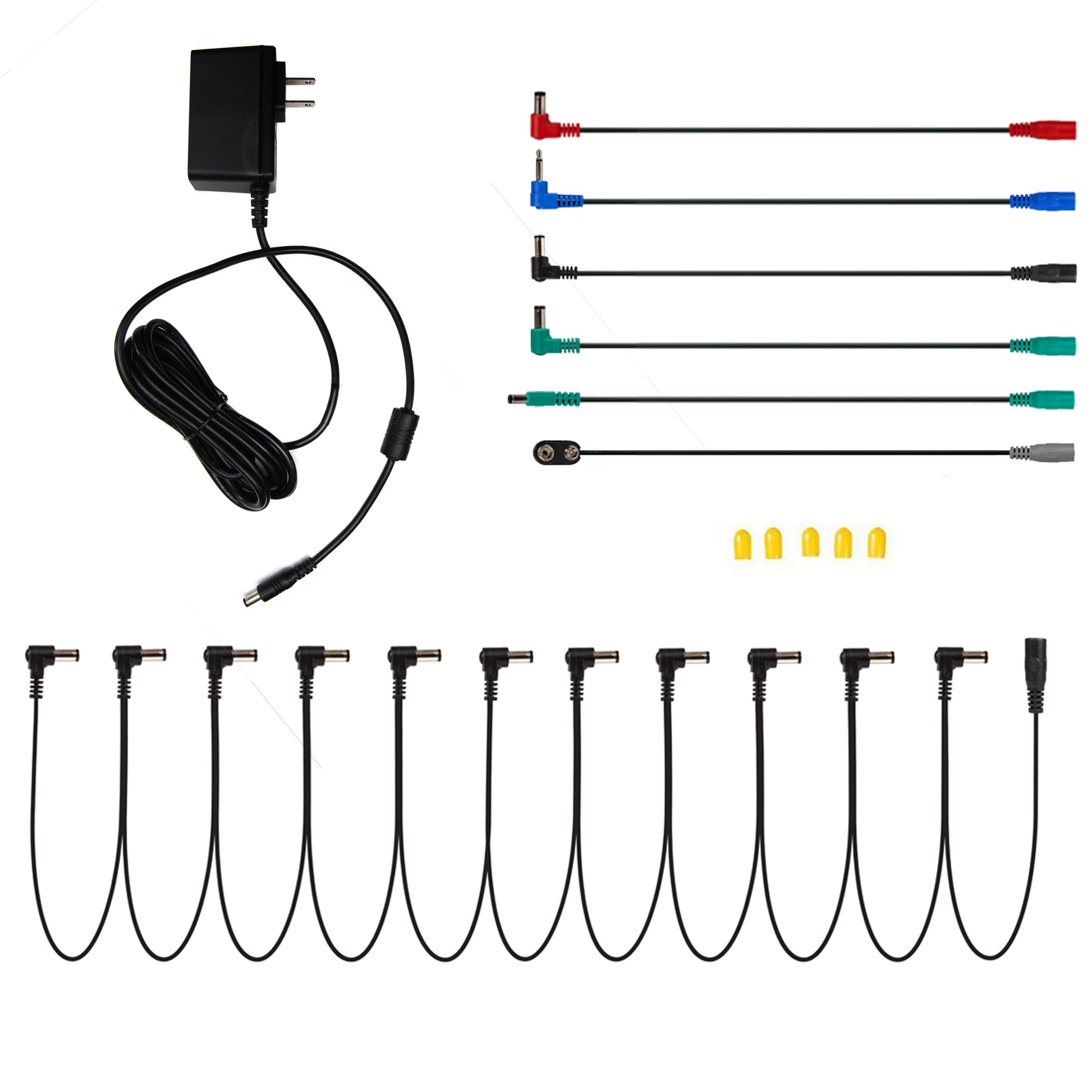 daisy chain effects pedals Power-All Eco-Dapter 9V DC Power Supply Deluxe Kit