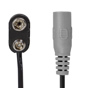 Power-All Cable Grey 9v Battery Snap to 5.5mm pedal power